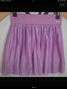 Justice L(12/14) Metallic Lilac Pleated Skater Skort